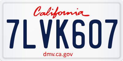 CA license plate 7LVK607