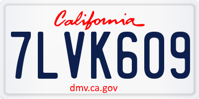 CA license plate 7LVK609
