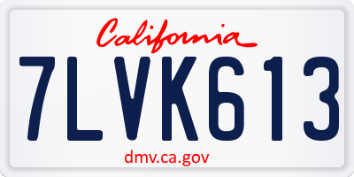 CA license plate 7LVK613