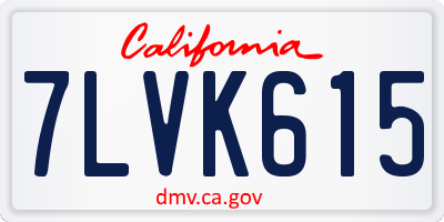 CA license plate 7LVK615