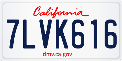 CA license plate 7LVK616