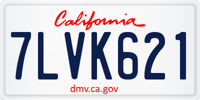 CA license plate 7LVK621