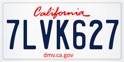CA license plate 7LVK627