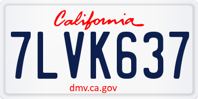 CA license plate 7LVK637