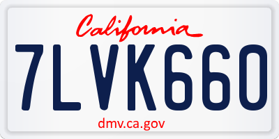 CA license plate 7LVK660