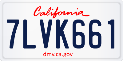 CA license plate 7LVK661