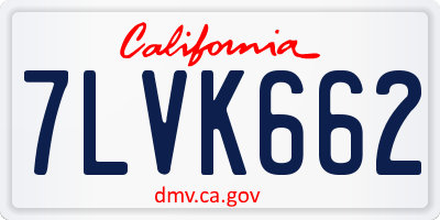CA license plate 7LVK662