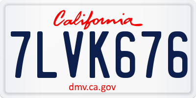 CA license plate 7LVK676