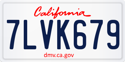 CA license plate 7LVK679