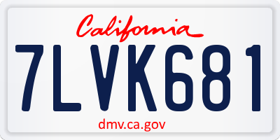 CA license plate 7LVK681