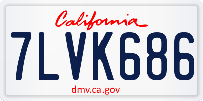 CA license plate 7LVK686