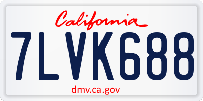 CA license plate 7LVK688