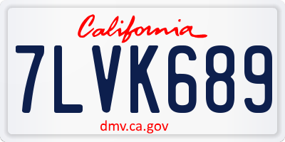 CA license plate 7LVK689