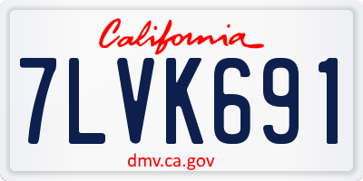CA license plate 7LVK691