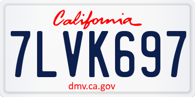 CA license plate 7LVK697