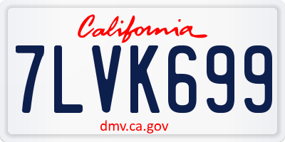 CA license plate 7LVK699