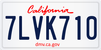 CA license plate 7LVK710