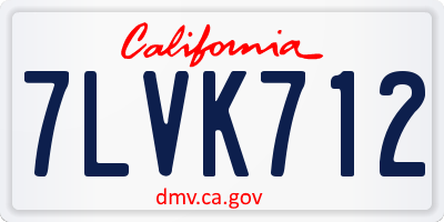 CA license plate 7LVK712