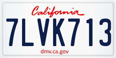 CA license plate 7LVK713