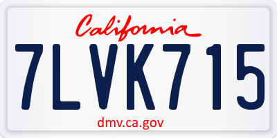 CA license plate 7LVK715