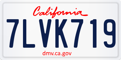 CA license plate 7LVK719