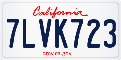 CA license plate 7LVK723