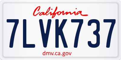 CA license plate 7LVK737