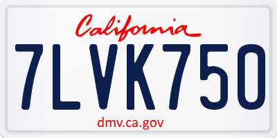 CA license plate 7LVK750