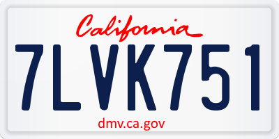 CA license plate 7LVK751