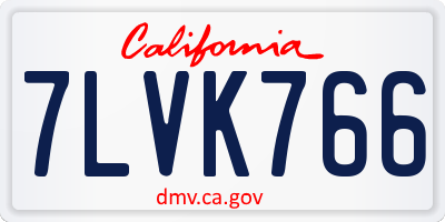 CA license plate 7LVK766