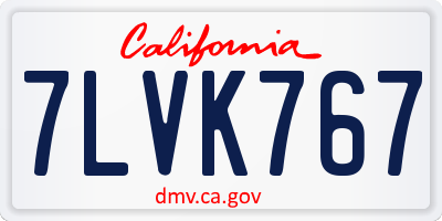 CA license plate 7LVK767