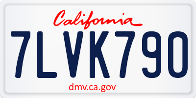CA license plate 7LVK790