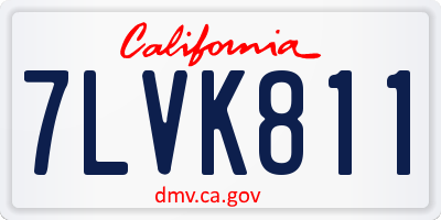 CA license plate 7LVK811