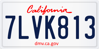 CA license plate 7LVK813