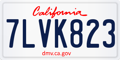 CA license plate 7LVK823