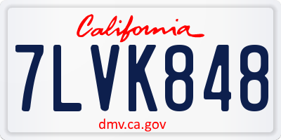CA license plate 7LVK848