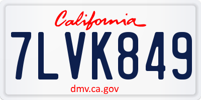 CA license plate 7LVK849