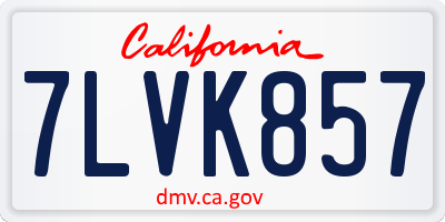 CA license plate 7LVK857