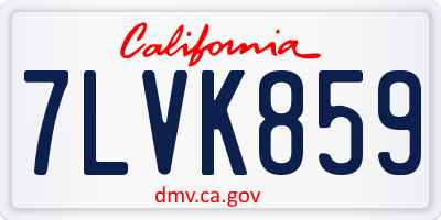 CA license plate 7LVK859