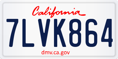 CA license plate 7LVK864