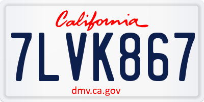 CA license plate 7LVK867