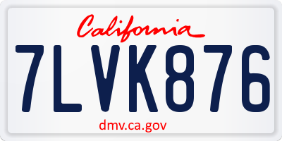 CA license plate 7LVK876