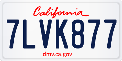 CA license plate 7LVK877