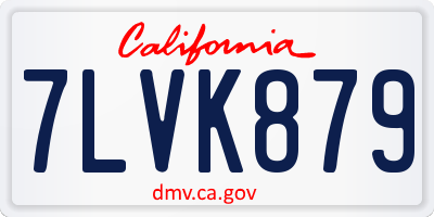 CA license plate 7LVK879