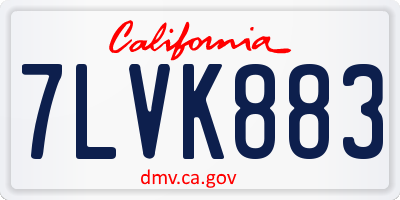 CA license plate 7LVK883