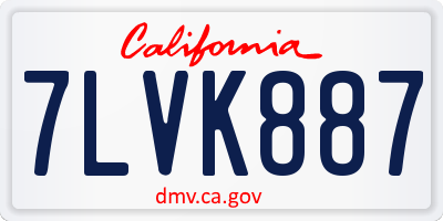 CA license plate 7LVK887