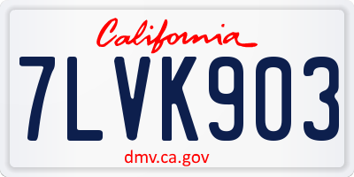 CA license plate 7LVK903