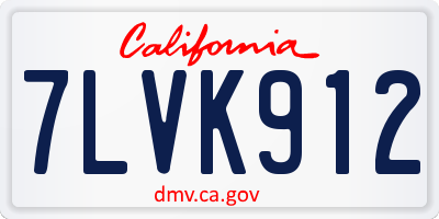 CA license plate 7LVK912
