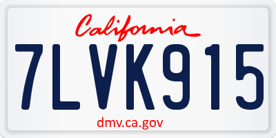 CA license plate 7LVK915