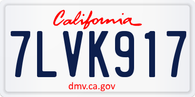 CA license plate 7LVK917